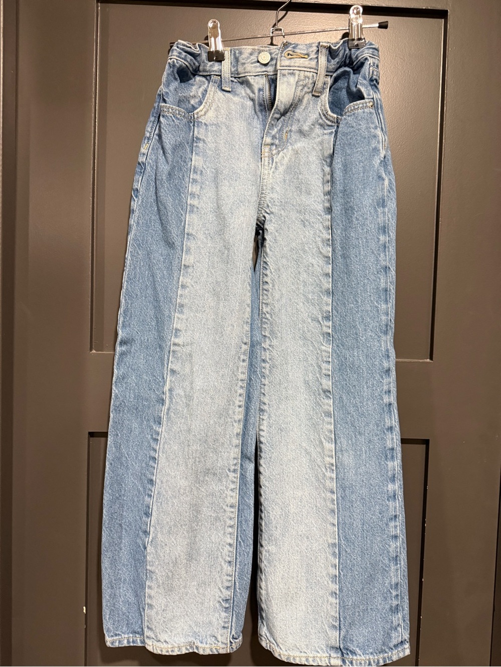 Old Navy Two-Tone Light and Medium Blue Baggy Wide-Leg Jeans
